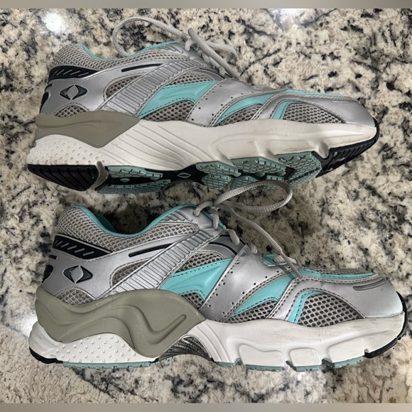 Apex Womens Boss Runner Active Shoes X-Last-Silver Sea Blue Size 10 X-Wide EUC - Picture 4 of 12